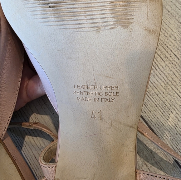 Napeleoni Size 41 (10) Square Toe Slingback Block Heel Ballet Pink Made in Italy - Picture 8 of 11